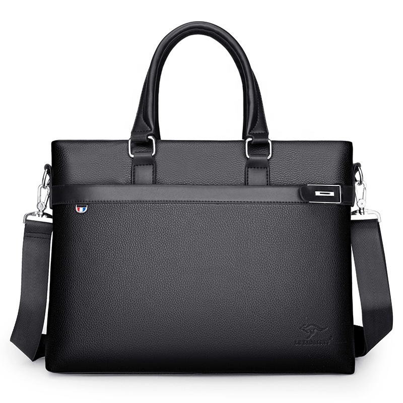 Professional Business Men Smooth Leather Custom Office Laptop Bag Briefcase