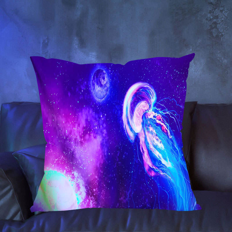 Fluorescent Pillowcase Uv Light Throw Pillow Cushion Cover Fashion Psychedelic Luminous Throw Pillowcase