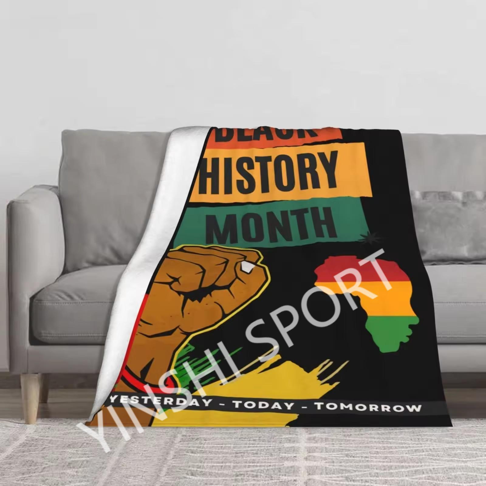 YINSHI Black History Month Throw Blanket African American Gifts Home Decor Soft Warm Winter Flannel Blankets For Bed Sofa Couch