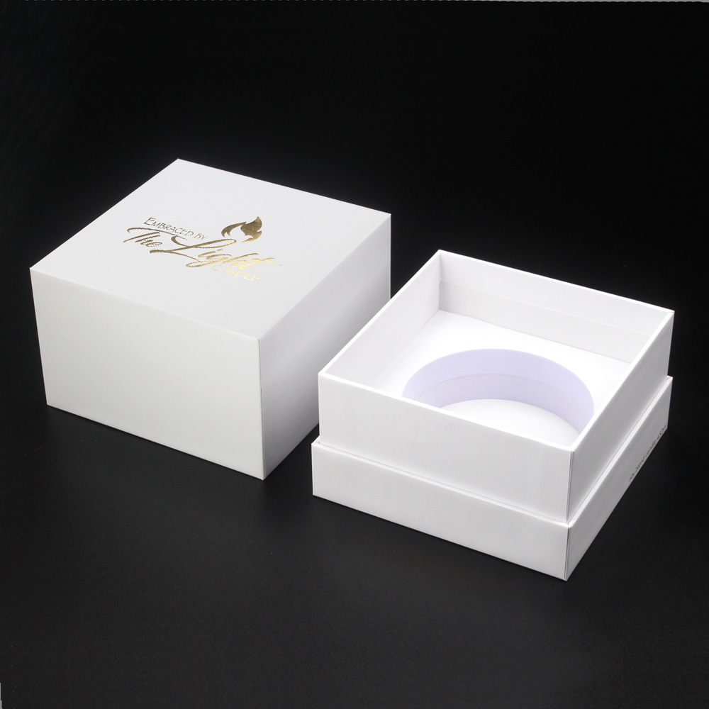 Personalized paper candle box packaging with logo lid cardboard boxes for packaging gifts candle