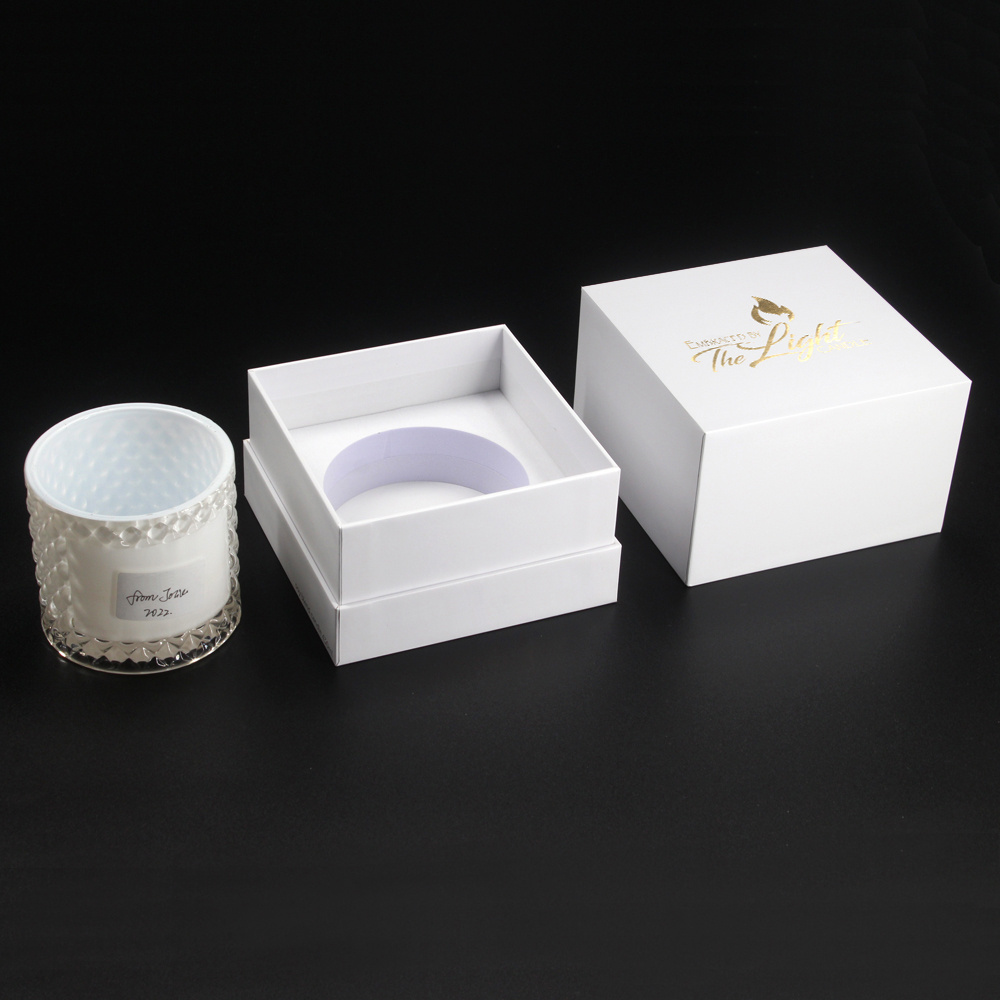 Personalized paper candle box packaging with logo lid cardboard boxes for packaging gifts candle