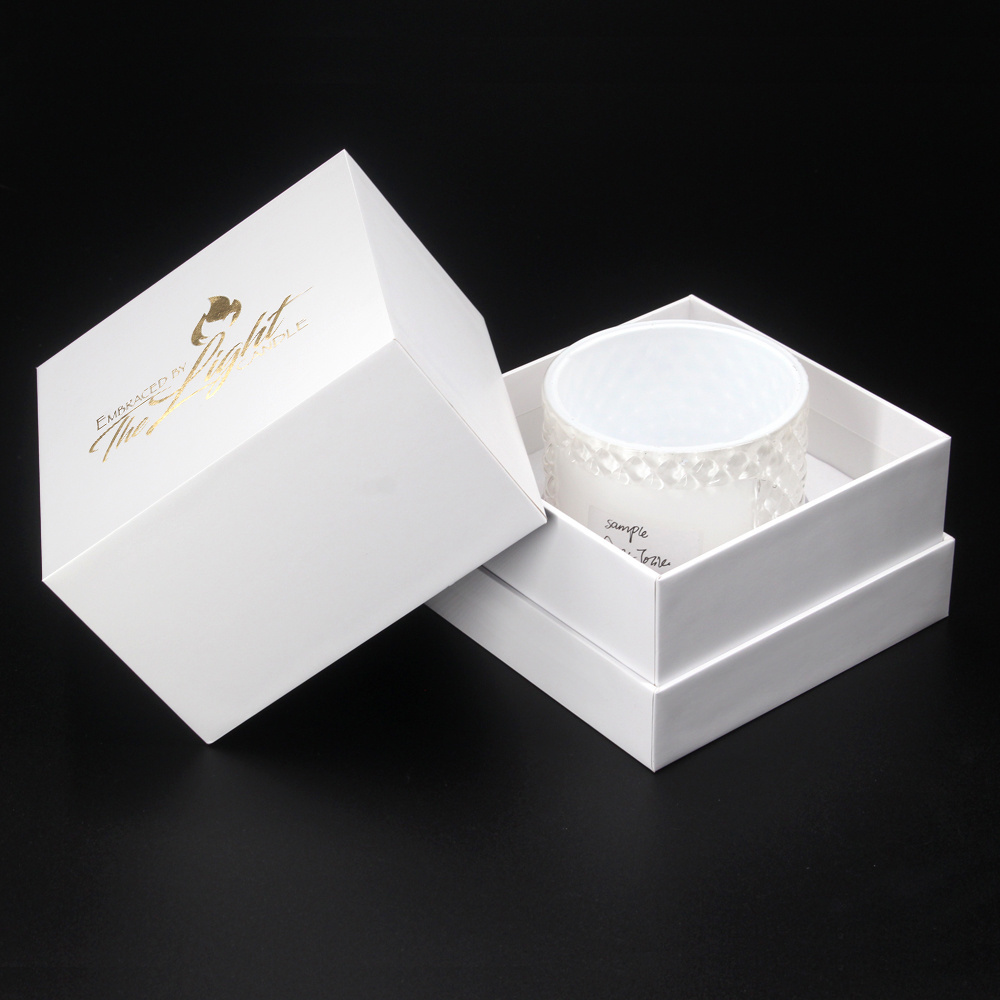 Personalized paper candle box packaging with logo lid cardboard boxes for packaging gifts candle