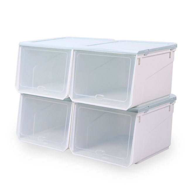 Plastic Transparent Drawer Box Storage 6pcs Flip Over Huge Shoe Boxes