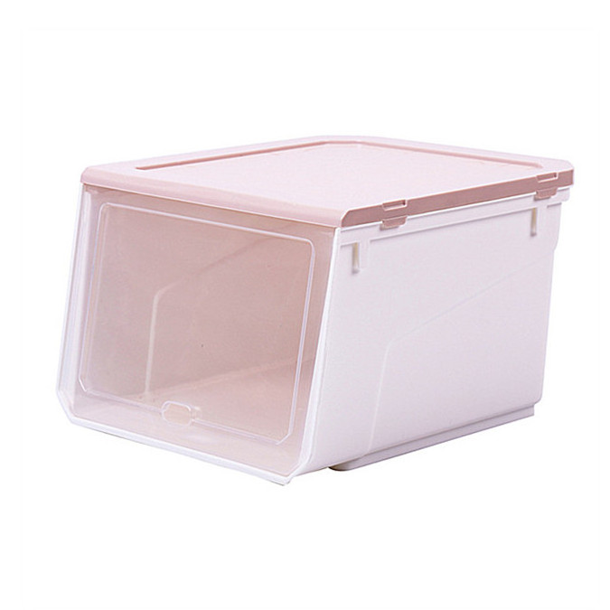 Large With Lid Single Push And Pull Storage Cabinet Display Shoes Rack Box Plastic