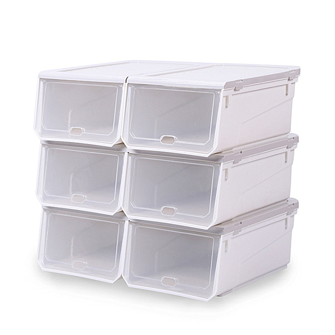 Giant Box Stackable Storage Lady Plastic Drawer Case Clear Closet Shelf Shoe Organizer