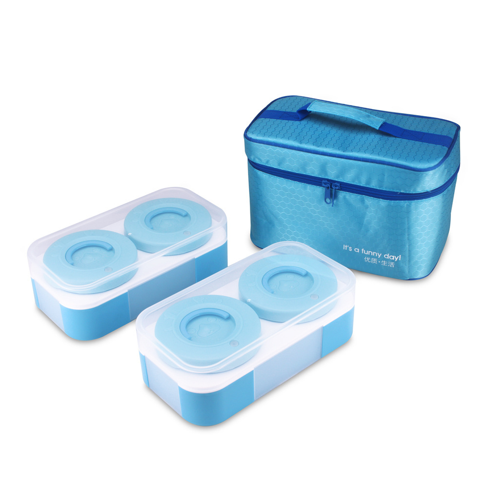 2023 student office seal lock stainless steel 304 4 compartments bento lunch box 400ml*4