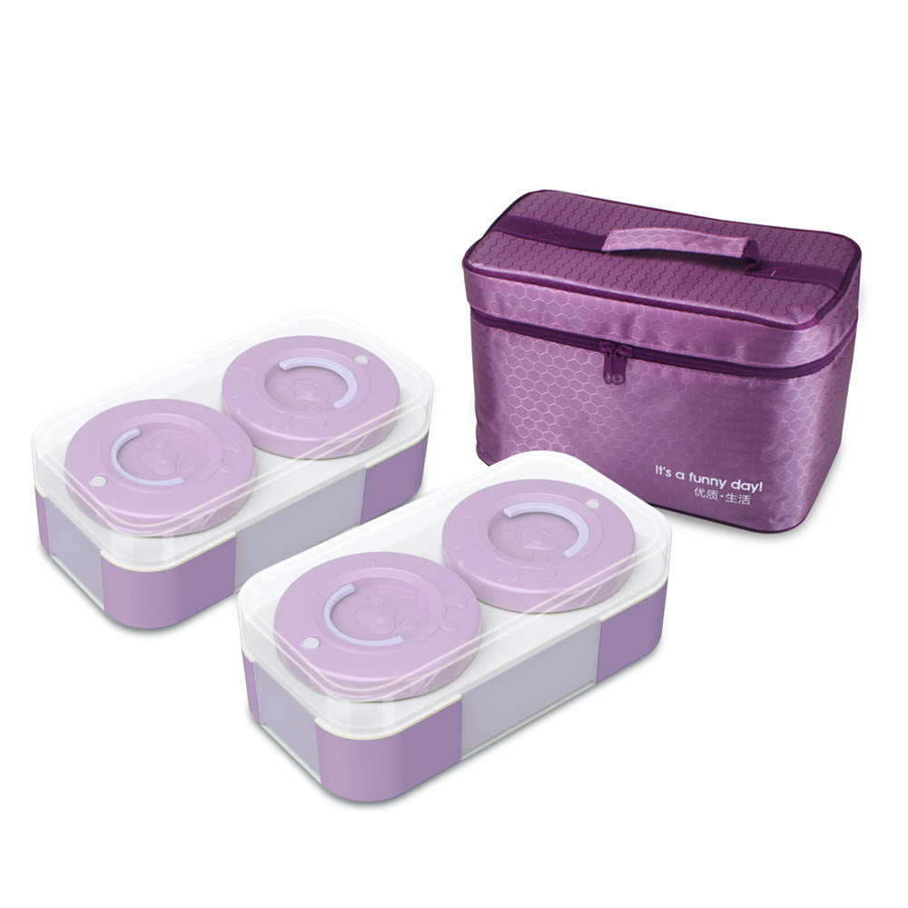 2023 student office seal lock stainless steel 304 4 compartments bento lunch box 400ml*4