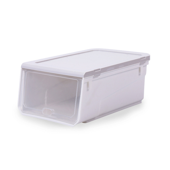 Container Light Plastic Clear Stackable Transparent Drop Front Large Shoe Box Storage