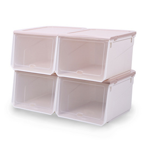 Rectangle Storage Shelf Organizer Sneaker Front Drop Boxes Shoe Closet