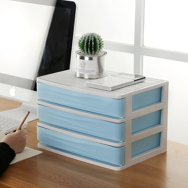 Plastic Bin Stackable Desk Organizer Drawers Desktop Storage Box ...