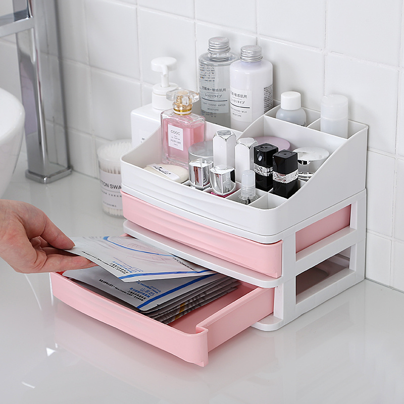 Plastic Bin Stackable Desk Organizer Drawers Desktop Storage Box ...
