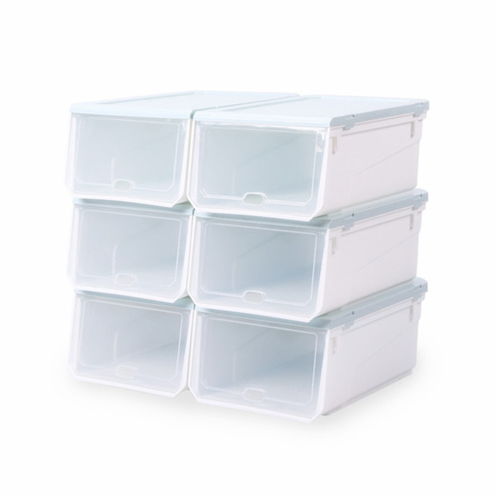 Large With Lid Single Push And Pull Storage Cabinet Display Shoes Rack Box Plastic