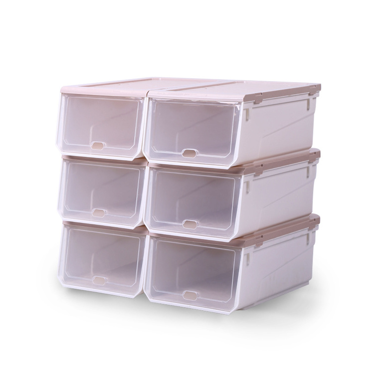 Plastic Rack Simple Translucent Thickened Shoes Closet Shelf Shoe Box Drawer Organizer