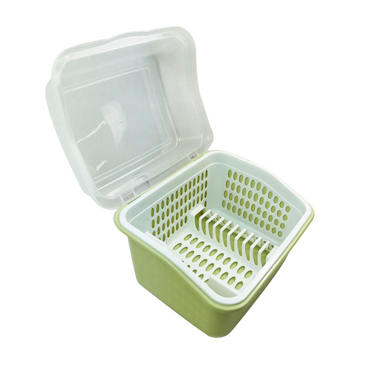 Kitchen Dish Drainer Rack Plastic Dish Drying Rack With Cover