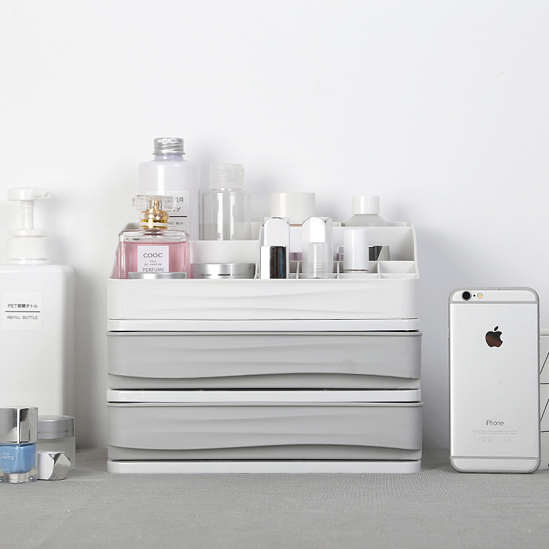 Plastic Bin Stackable Desk Organizer Drawers Desktop Storage Box ...