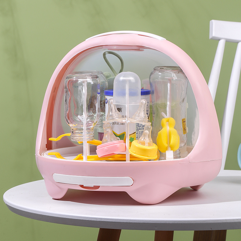 Portable Baby Bottle Storage Box Quick-dry Large Baby Bottle Drying Rack