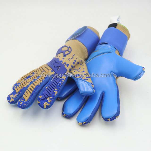 Super soft imported latex Guard Goalkeeper Gloves Soccer Pro goalkeeper gloves with finger protection