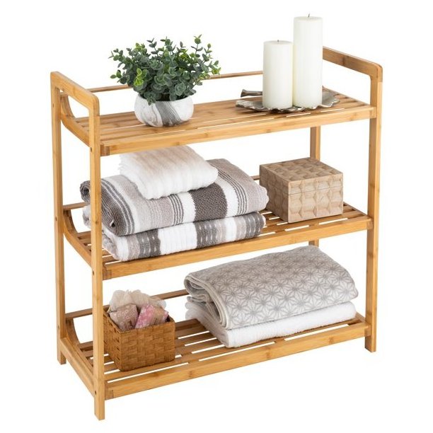 Multifunctional 3 Tier Bamboo Bathroom Shelf for Home Storage