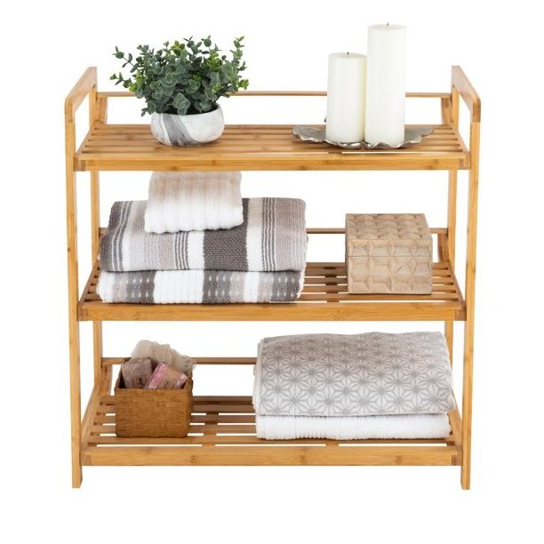 Multifunctional 3 Tier Bamboo Bathroom Shelf for Home Storage