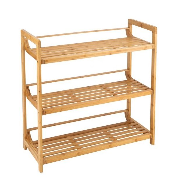 Multifunctional 3 Tier Bamboo Bathroom Shelf for Home Storage