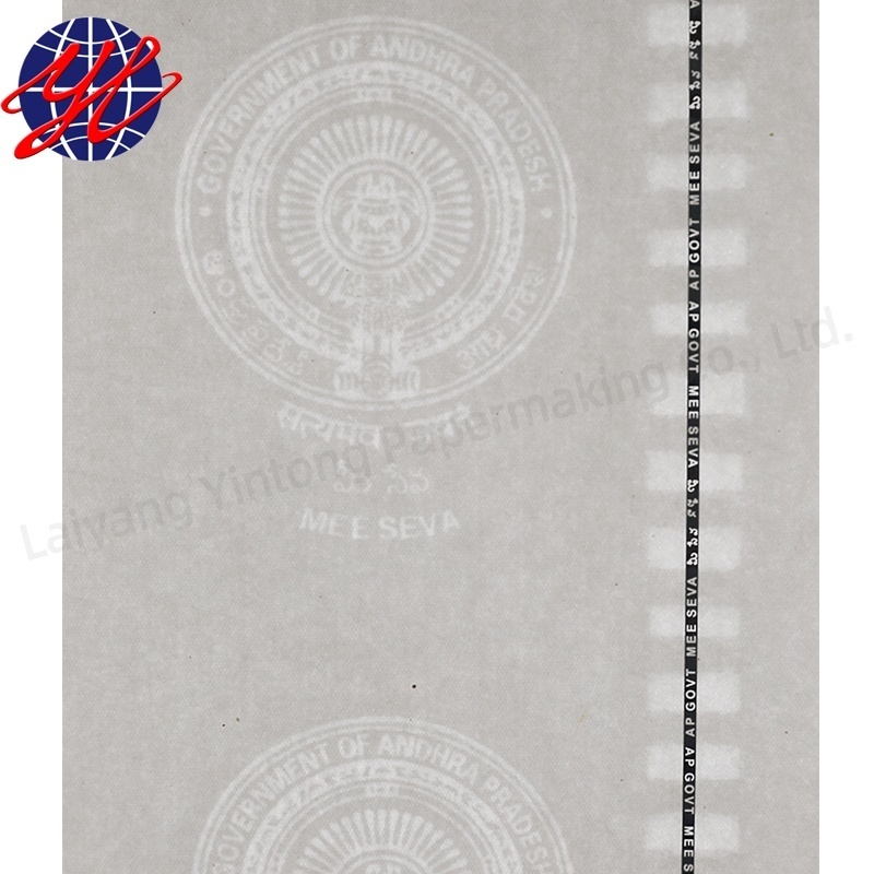 Yintong Specialty Watermark  Paper A4 Security Paper  for Certificate Printing