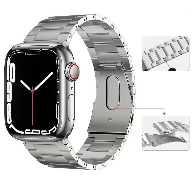 Luxury Titanium Strap For Iwatch Series 8 7 6 5 44mm 42/45mm 49mm Men Business Bracelet For Apple Watch Ultra Metal Watch Bands