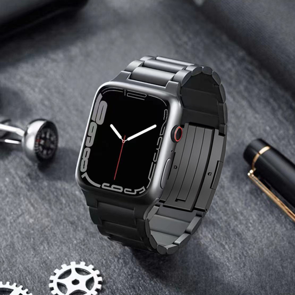 Luxury Titanium Strap For Iwatch Series 8 7 6 5 44mm 42/45mm 49mm Men Business Bracelet For Apple Watch Ultra Metal Watch Bands