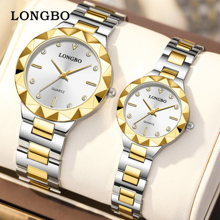 LONGBO-02 Brand's Popular Quartz Couple Watch Women's Steel Band Simple Waterproof Leisure Sports Quartz Watch