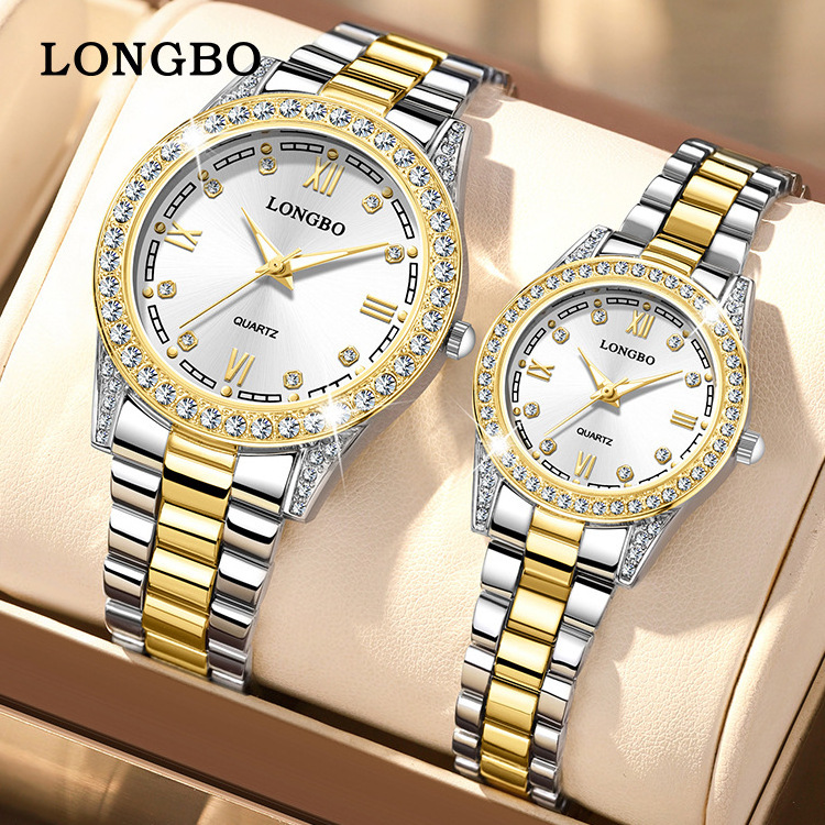 LONGBO-01 Popular Women's Couple Watch Men's Sports Steel Band Quartz Watch