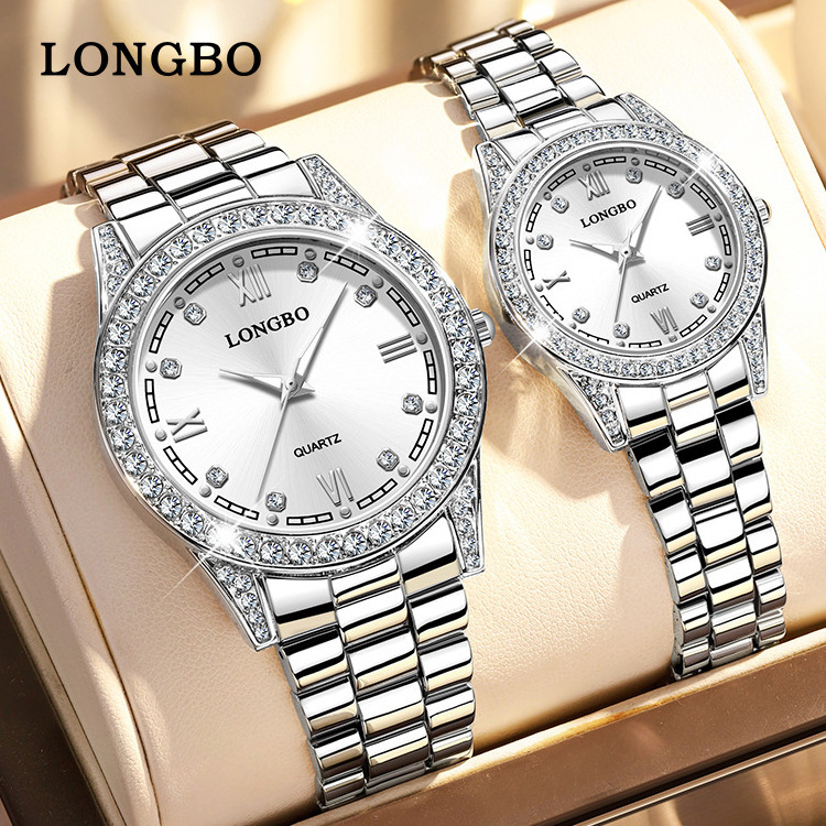 LONGBO-01 Popular Women's Couple Watch Men's Sports Steel Band Quartz Watch