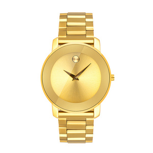 Luxury Fashion Gold Stainless Steel Watch Classic Business Ultra Thin Waterproof Wristwatch Quartz Watch for Men