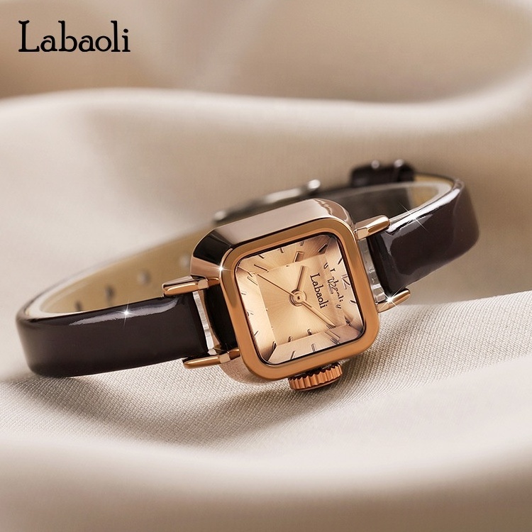 Labaoli women watch small sugar quartz watch cheap fashion simple square small leather watch female lady manufacturers wholesale