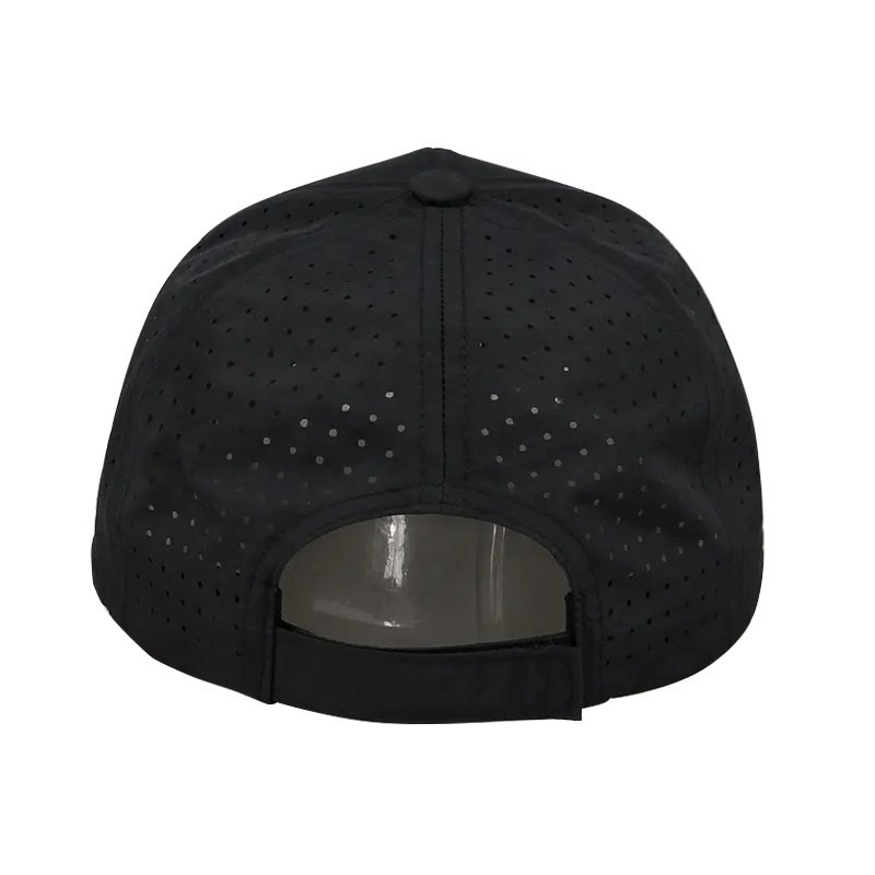 Breathable Waterproof Sport Performance Mesh Polyester Laser Cut Hole Perforated Golf Hat Custom Blank Baseball Cap