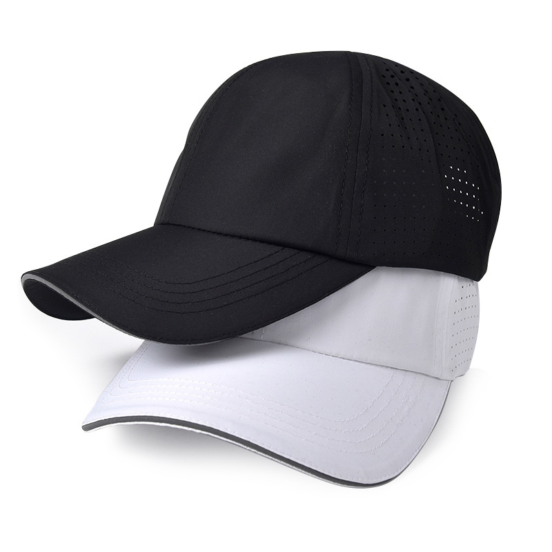 Breathable Waterproof Sport Performance Mesh Polyester Laser Cut Hole Perforated Golf Hat Custom Blank Baseball Cap