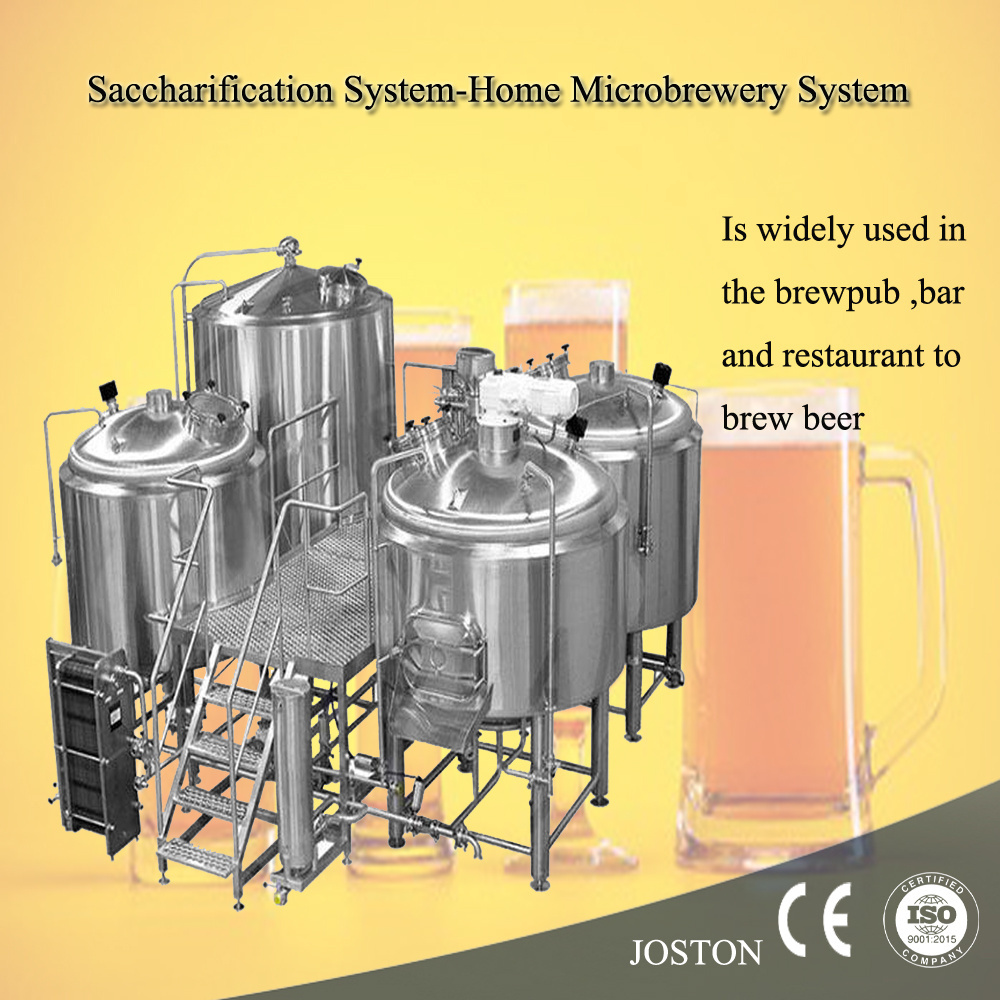 JOSTON 1000L micro beer brewing equipment for microbrewery with 3 vessels food grade stainless steel brewhouse