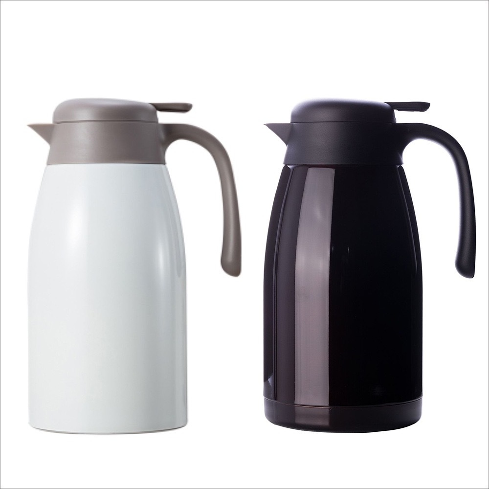 2000ml Double Wall Insulated Stainless Steel Vacuum Coffee Pot Food Grade PP Material Insulated Travel Coffee Carafe