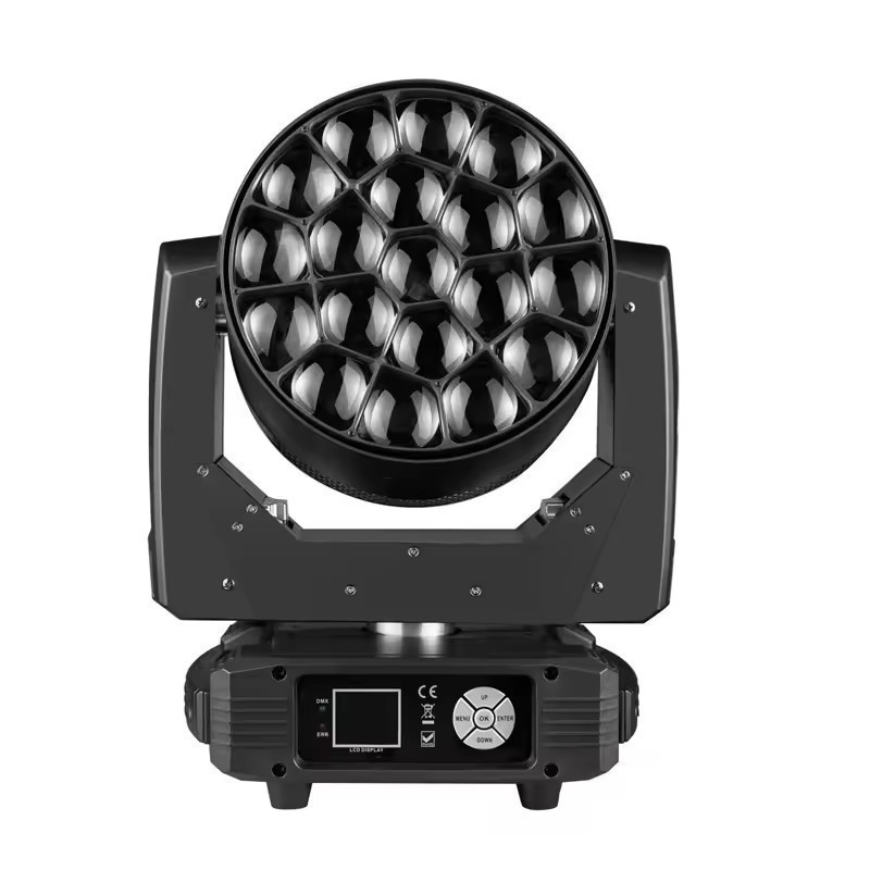 High Power Sharp DMX 19X15W RGBW 4IN1 Hawkeye Big Bee Eye Beam Cleaning Zoom LED moving headlights Dance floor bar