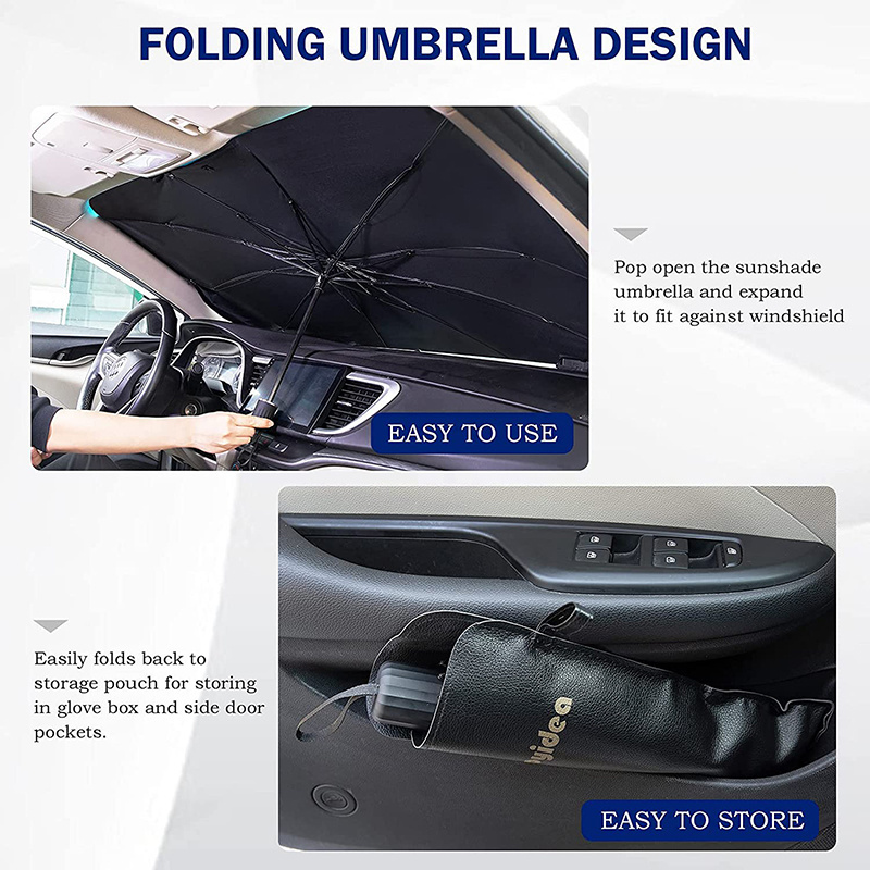 Wholesale Customize Sublimation Blank Heat Insulation Front Parasol Design Foldable Car Windshield Sun Shade Umbrella