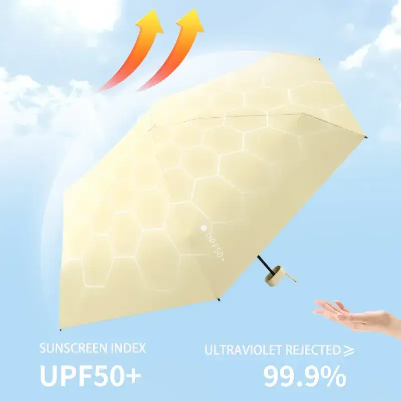 Portable Small Bag Folded Ultralow-light 5 Folding Umbrella Sunblock Uv Mini Pocket Umbrella