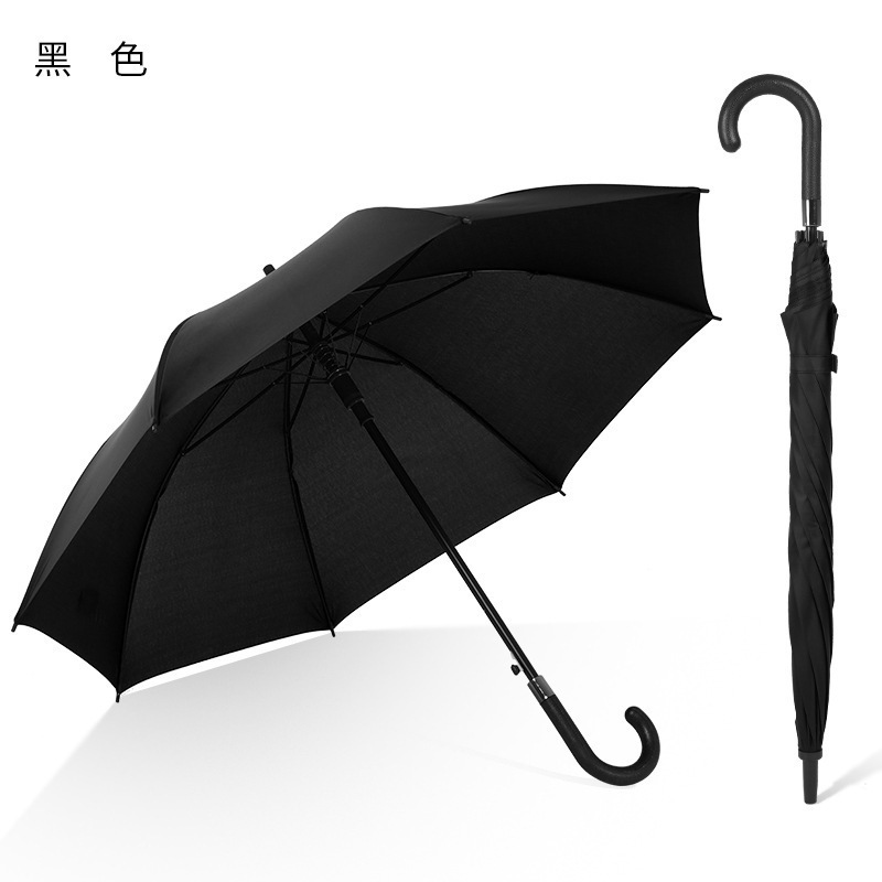 23 inch curved handle automatic business umbrella storm resistant advertising gift long handle umbrella sunny and rainy