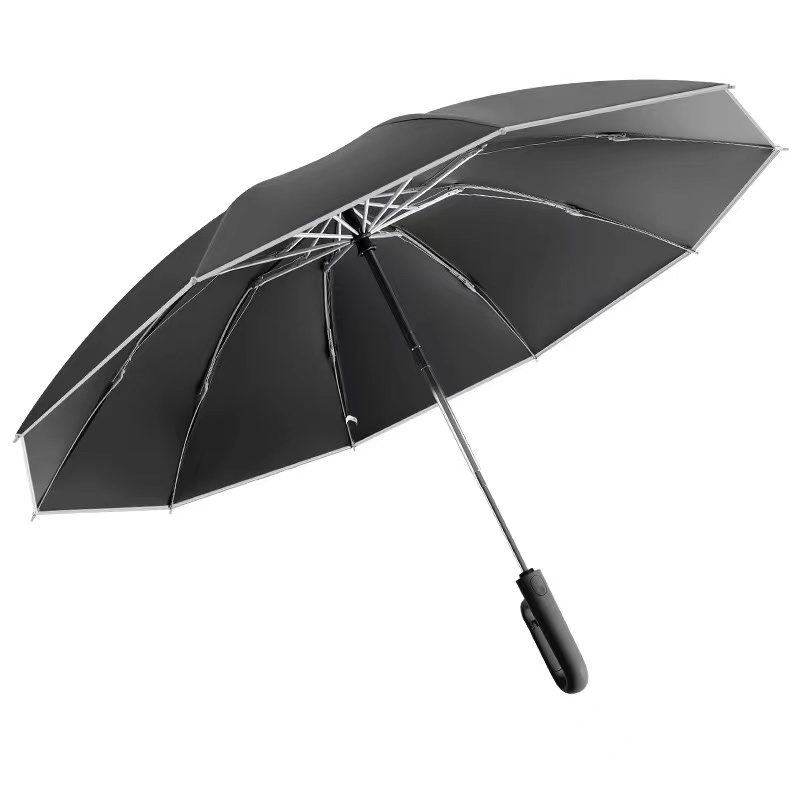 Wholesale New 10 Bones Ring Buckle Solid Color Reverse Folding Sun And Rain Protection Windproof Storm Umbrella