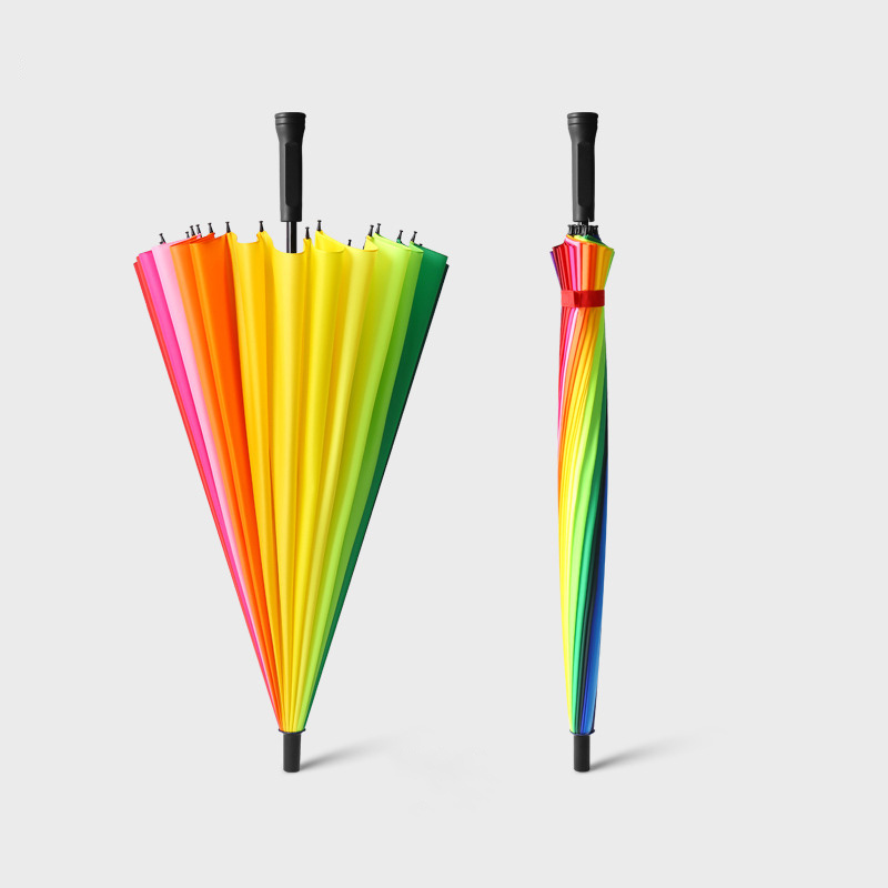 Popular Special Rainbow Spiral Fancy Straight Umbrella