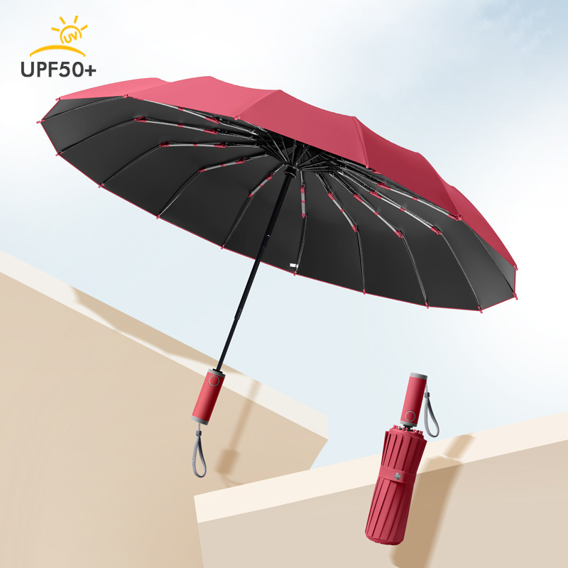 Customized Logo 16k Automatic Open Iridescence Umbrella Golf Windproof Parasol Automatic Umbrella For Adult