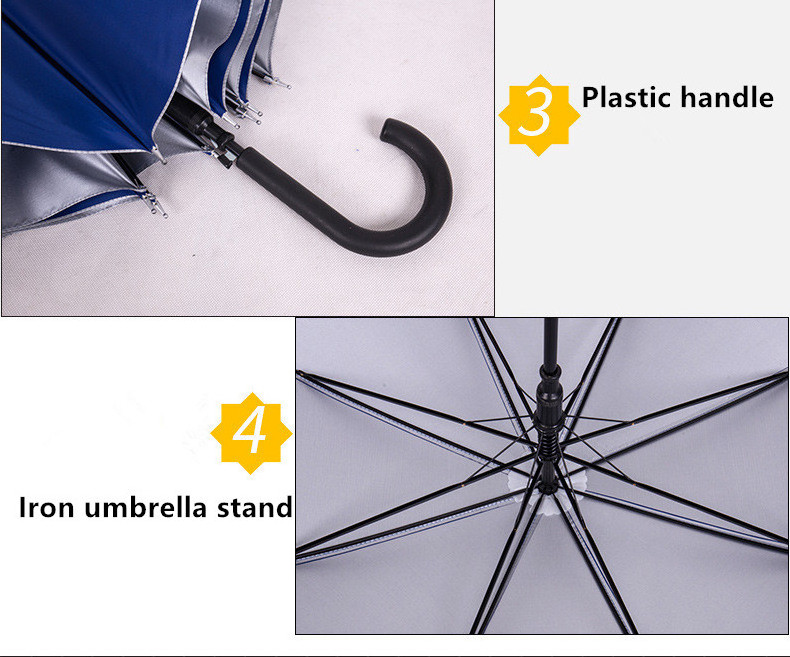 Wholesale Cheap Custom Golf Straight Gift Outdoor Rain Umbrella with plastic J handle