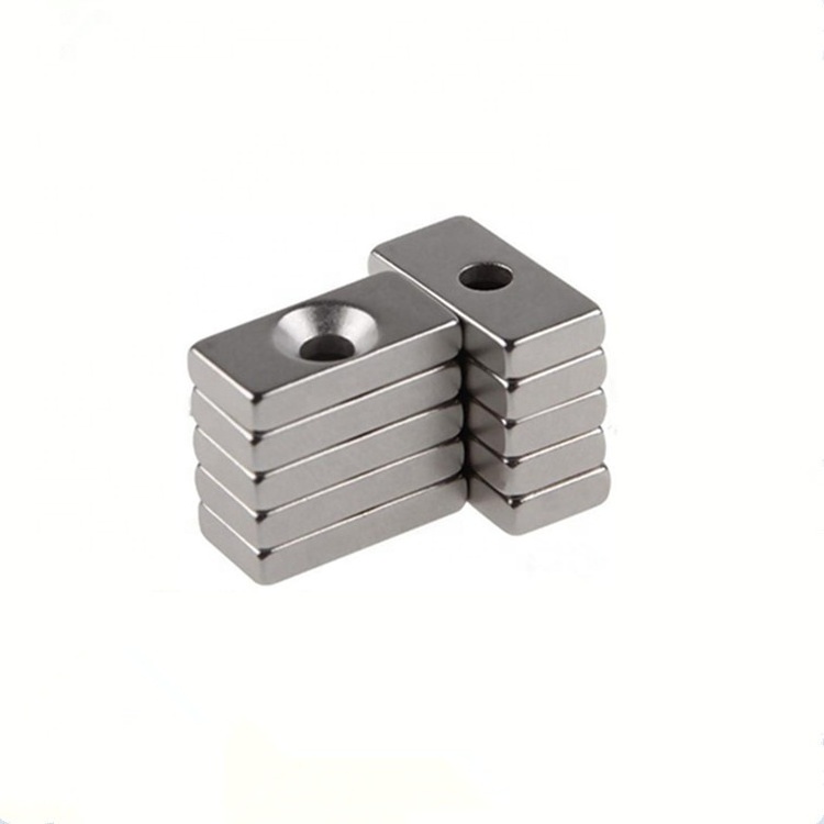 Super Strong Rectangular Pot Countersunk Neodymium Magnet With Counter Bore