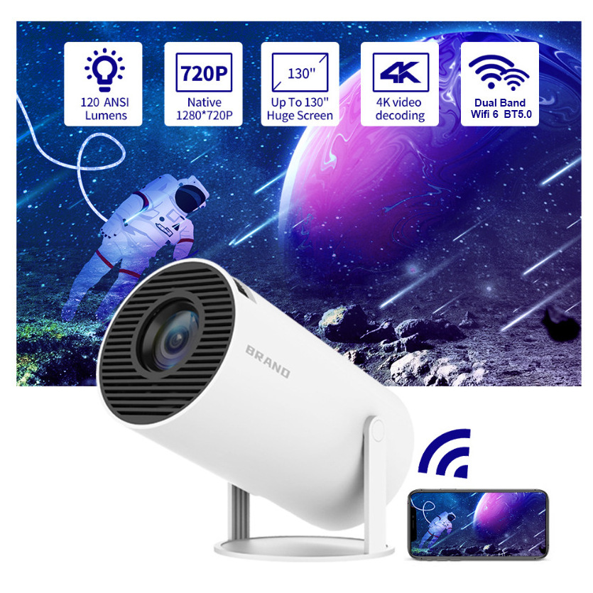 Yinzam HY300 Mini Projector for Home Theater Dust Proof Engine 4D Keystone Portable Home Office Cinema Video Projector