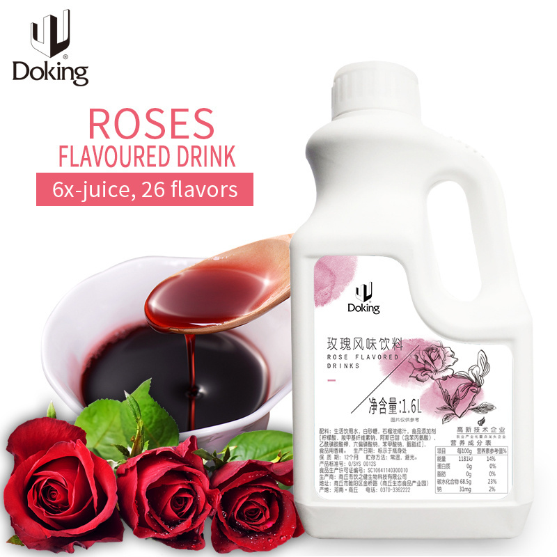 Hot selling 6 Times Concentrate Rose  Syrup For Fruit Drinks sixfold  rose fruit juice drink