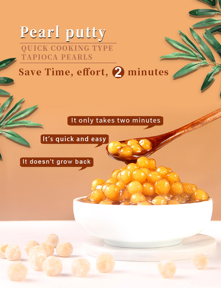 Doking Factory sell directly quick cooking just 2 minutes gold tapioca pearls