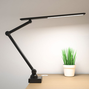 USB Swing Arm Folding Rechargeable Reading Light Led Desk Lamp With Clamp Dimmable Clip-on Working Table Lamp For Computer