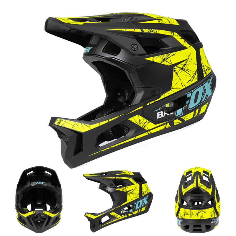 BatFox OEM&ODM Full Face Helmet BMX Enduro Downhill Mtb E-Scooter Off-Road Helmet with Gradient Color Texture Design